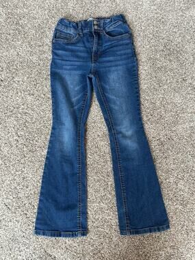 Colorful Planet Teen Girls Dark Wash Flare jeans, High Rise Waist, Size 7